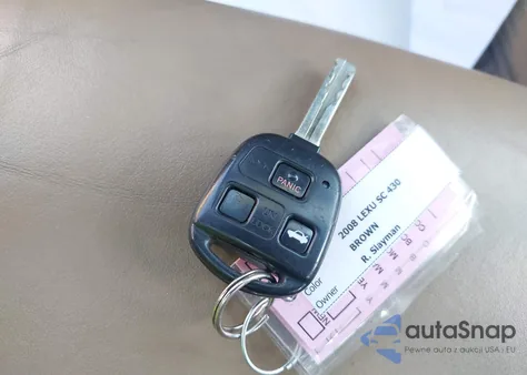 2008 Lexus Sc 430 z USA, uszkodzony, nr VIN JTHFN45Y189016408